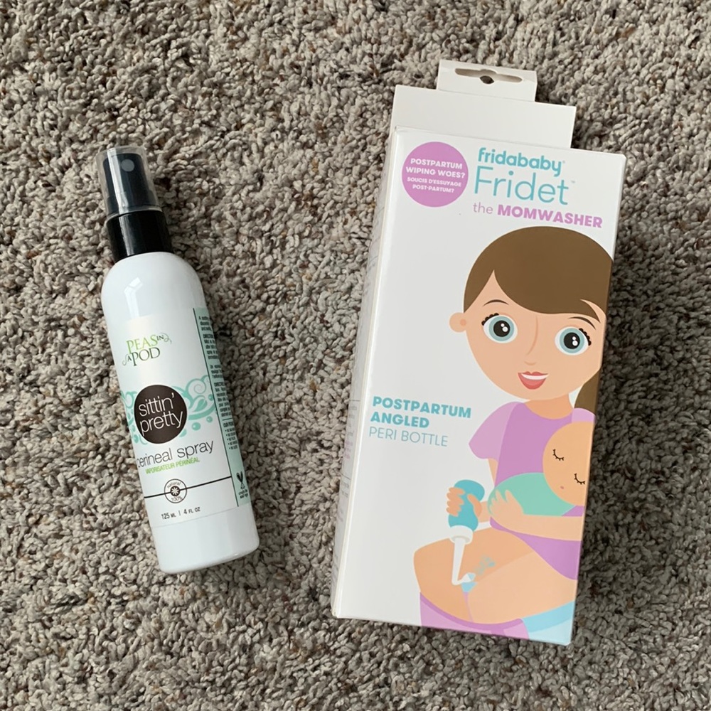 New Mom Bundle: Fridababy Fridet Momwasher & Peas in a Pod Perineal Spray